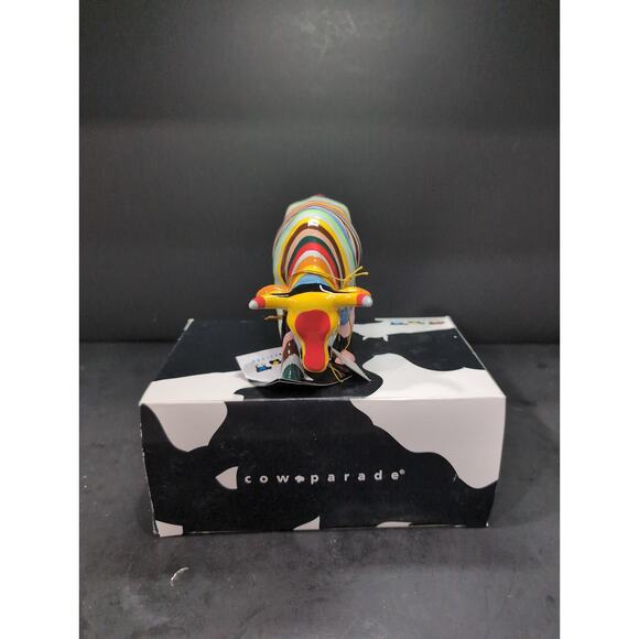 Cow Parade Striped Cow Figurine, Westland Giftware, #11255, Box & Tag - Picture 2 of 11